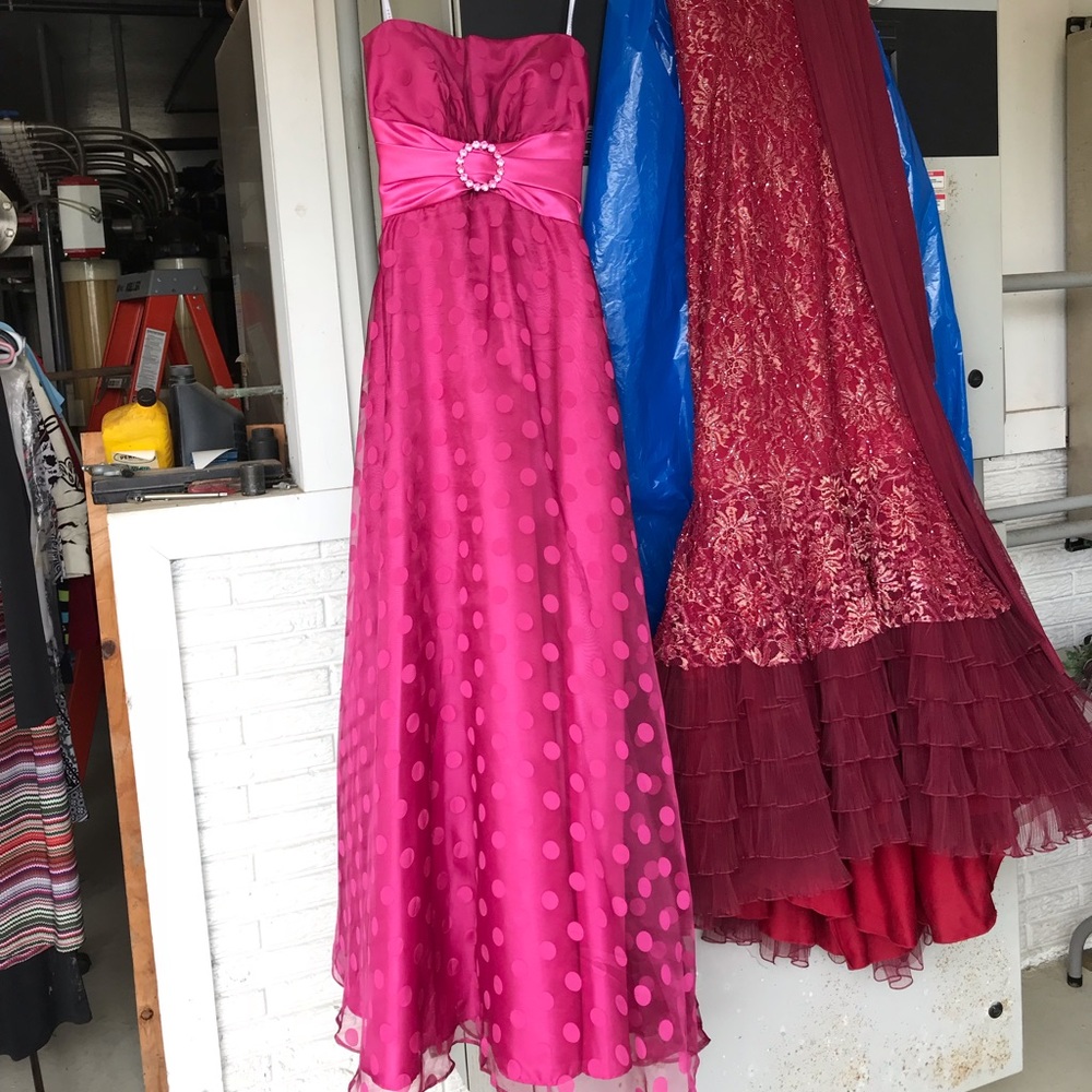 Pink polka dot prom/homecoming dress